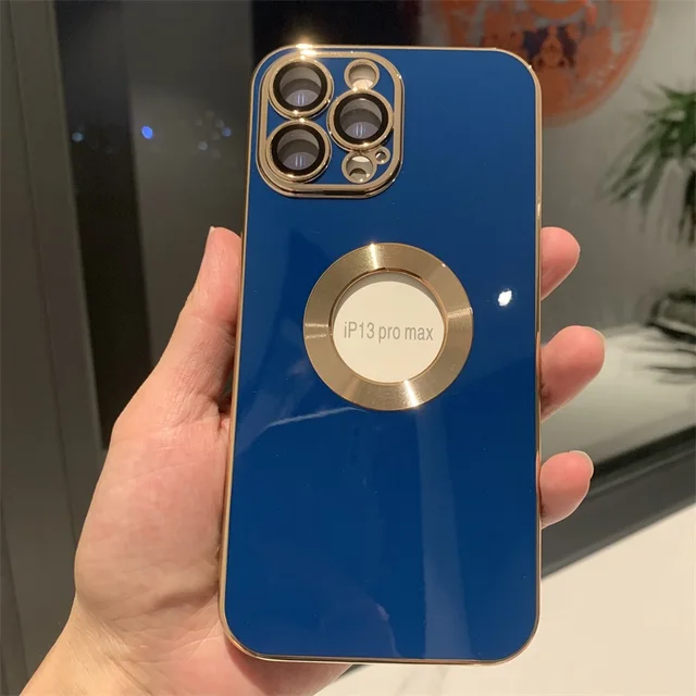New luxury case for iphone 11 12 13 mini pro MAX back cover bumper etui capa CD pattern plating dropshipping blue gold
