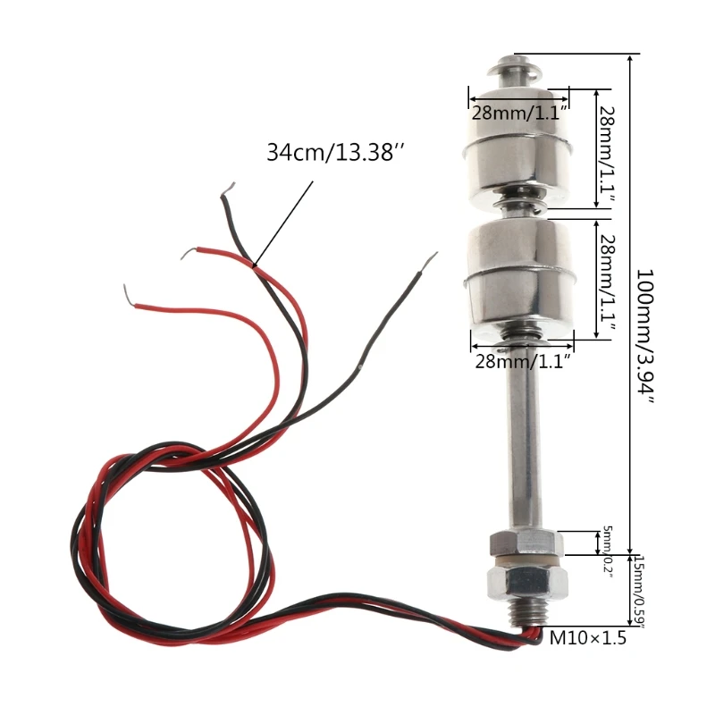 Liquid Level Sensor Float Switch 0~220V 100mm High Temperature Resistant Stainless Steel Water Level Sensor Float Switch water level switch liquid level sensor