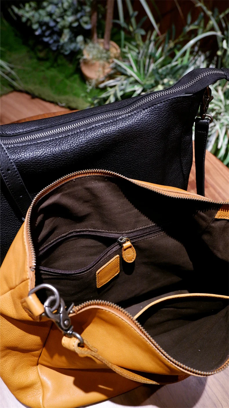 PNDME Vintage hochwertige Oberschicht Rindsleder Damen Umhängetasche Outdoor Pendeln echtes Leder große Kapazität Unterarmtasche – Detail 9