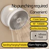 2024 New 5000mAh Rechargeable 3IN1 Multifunctional Portable Fan Wall Mounted Fan 90° Folding Fan 4 Gears With Warm Night Light 1