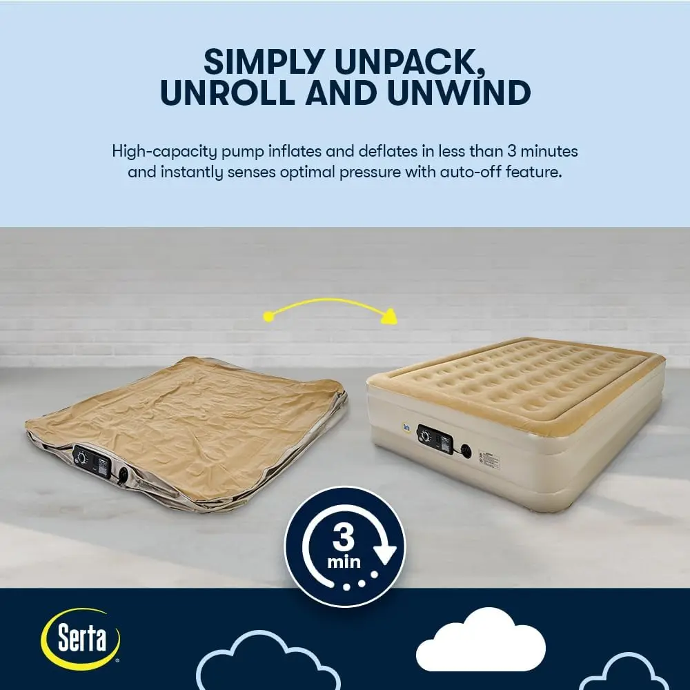 Queen Air Mattress with Dual Pumps-Self-Inflating, Never Flat Technology for Comfortable Sleep
