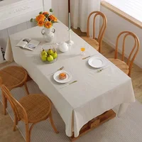 Linen Cotton Washable Tablecloth for Wedding Home Party Dining Banquet Decoration Flax Fabric Table Cloth Luxurious Table Cover 3