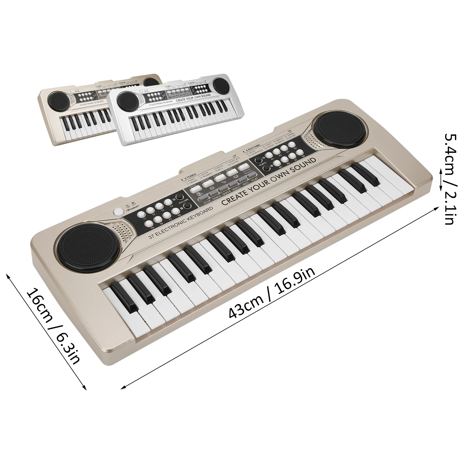 1Pc Electronic Keyboard 37 Piano Keys Children Toys Musical Instrument with Microphone