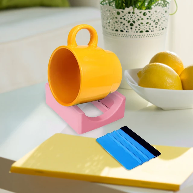 Silicone Cup Cradle Small Tumbler Holder with Built-in Slot and Felt Edge  Squeegee Decal Scraper Anti-Slip Tumbler Cup Stand - AliExpress