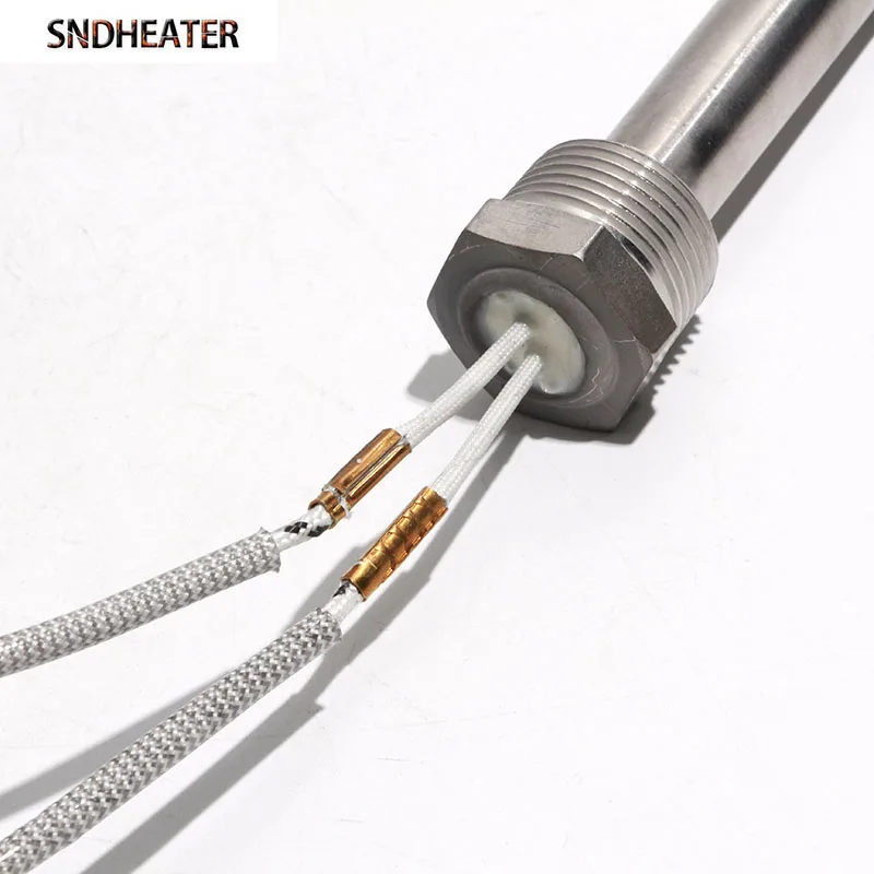 Low Pressure DC heating Rod 12V-48V 150-600W DN25/32mm Threaded Single-head Electric Cartridge Heater 20x50-200mm 1pc