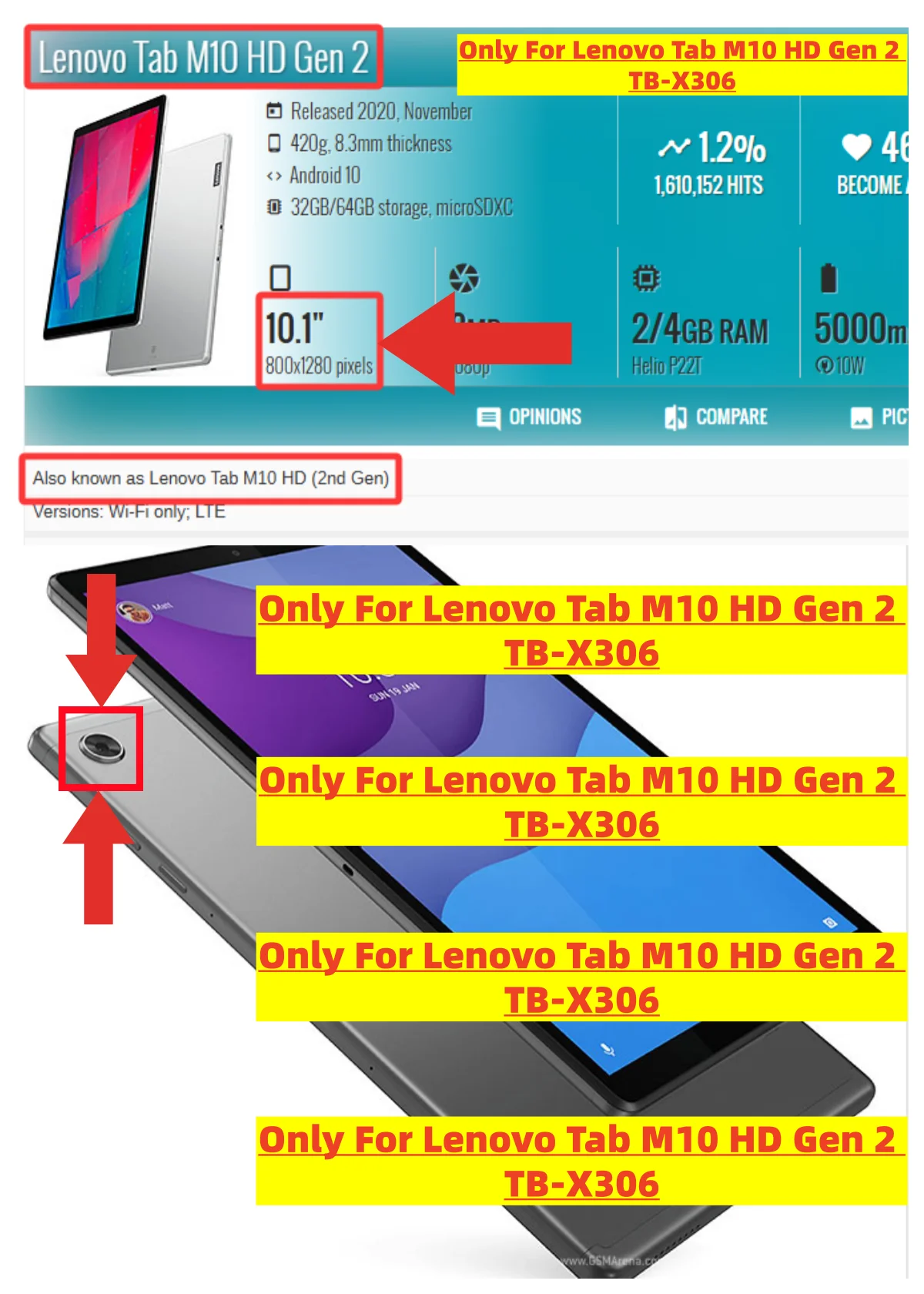 DIY 3D Patch Kids Tablet Case for Lenovo Tab M10 HD 10.1
