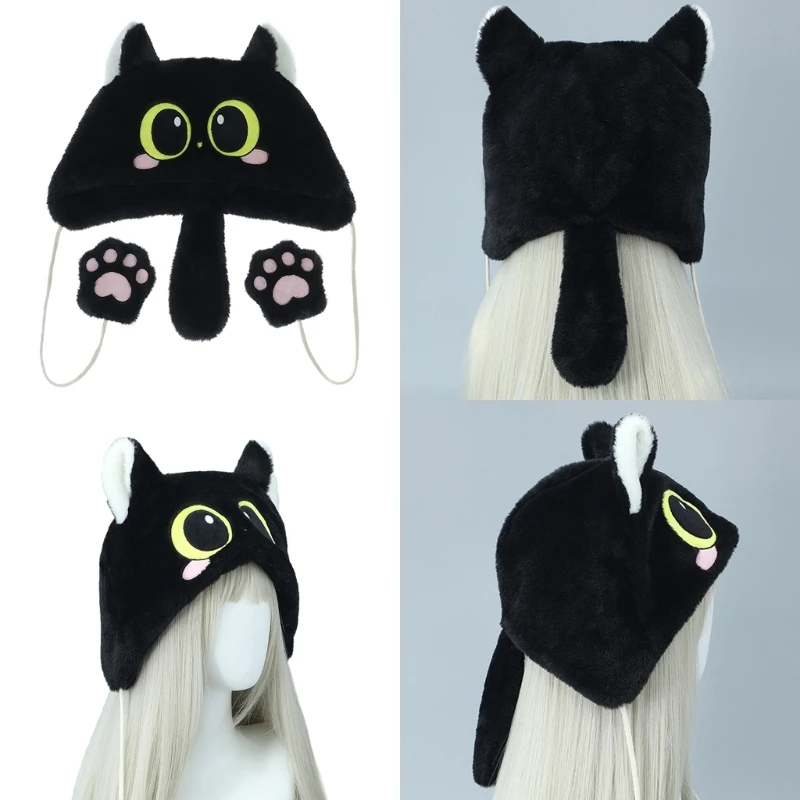 

Furry Kitten Hats Headdress Photo Props DIY Handmade Headwear Photo Props Accessories Angel Kitten Paw