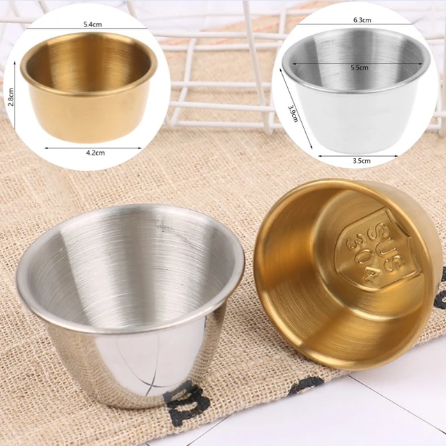 1Pc Mini Stainless Steel Hot Pot Dipping Bowl Small Sauce Cup Restaurant  Seasoning Dish Saucer Appetizer Plates Sauce Container - AliExpress