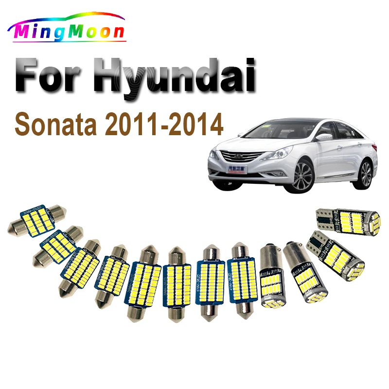 

10Pcs Canbus Car For Hyundai Sonata 2011 2012 2013 2014 Led Interior Light Kit Map Reading Trunk Dome License Plate Lamp