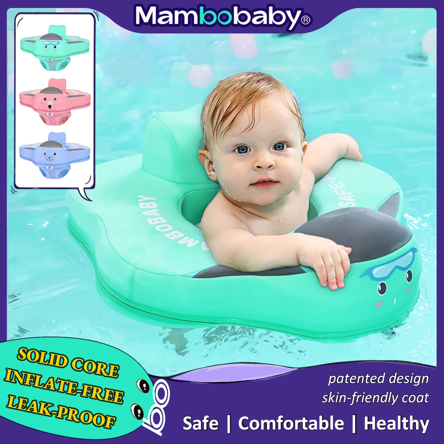 Swimming Ring Swimming Pool Float Swimming Float Seat mambobaby Baby float Seat large swimming ring infant No Inflation pool accessories 6-18-24 months Pool game toys