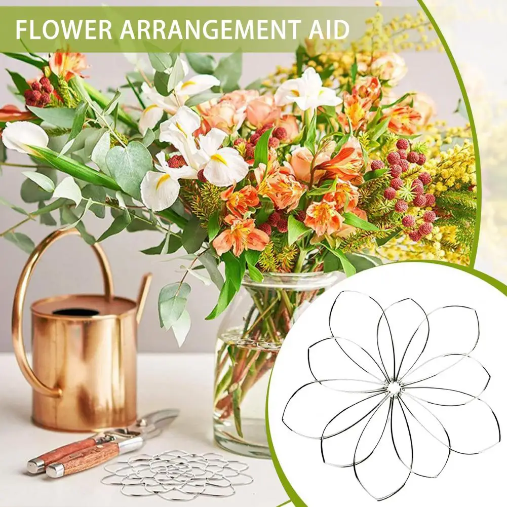 Metal Vase Flower Arranger Grid Floral Stem Holder Multi-holes Bouquet Plant Fixation Flower Frog Iron Floral Arrangement Tool 4