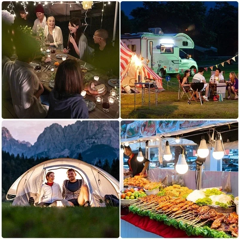 DC5V Led Camp Light Usb Emergency Bulb 3 Color Dimmable Hanging Tent Lamp for Work BBQ Fishing Repair Out Door Camping Equipment