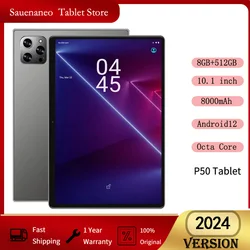 2024 P50 Global Edition New 10.1-inch Tablet 8GB RAM 512 ROM Tablet Dual SIM Phone Call 5GWIFI 8000mi Android 12