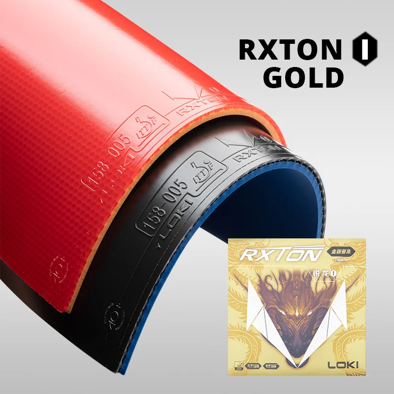 LOKI RXTON 1 Goldversion Tischtennisgummi Golden RXTON-1 Allround Spin Control Ping-Pong-Schwamm – Detail 1