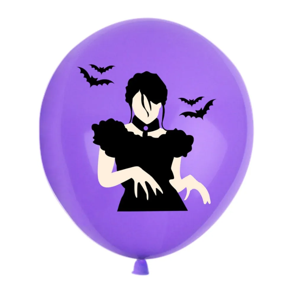 12pcs Wednesday Addams Latex Balloon Party Supplies Addams Family Party Balloons For Kids Birthday Party Dcorations Gift Toys