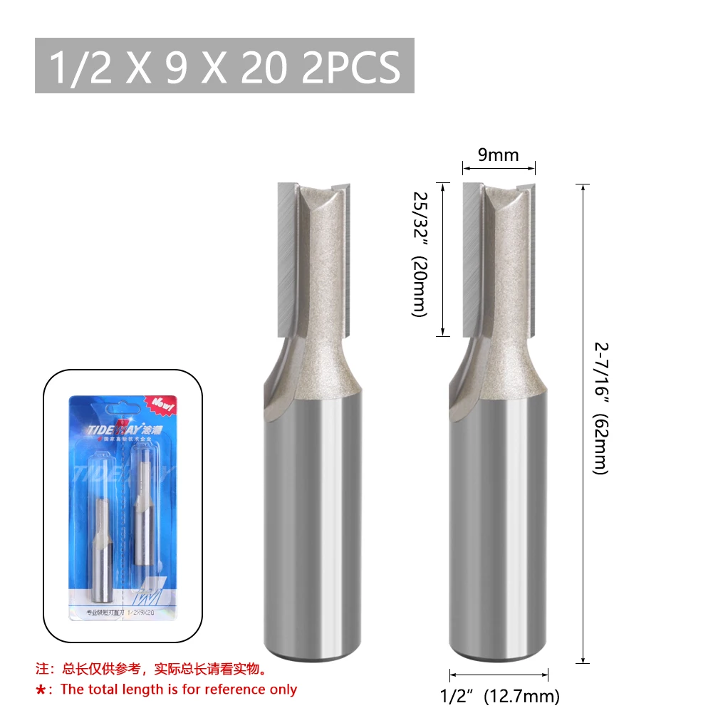 Tideway Straight Router Bits Schaft Doppel flöte Tauch fräser Hartmetall Holz bearbeitung Trimmen Schlitz werkzeug – Detail 25