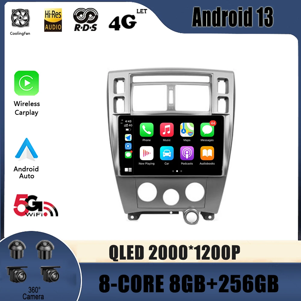 

Автомобильный мультимедийный плеер Android для Hyundai Tucson 1 2004-2009, Авторадио, стерео, головное устройство, GPS-навигация, № 2din, DVD, Carplay BT