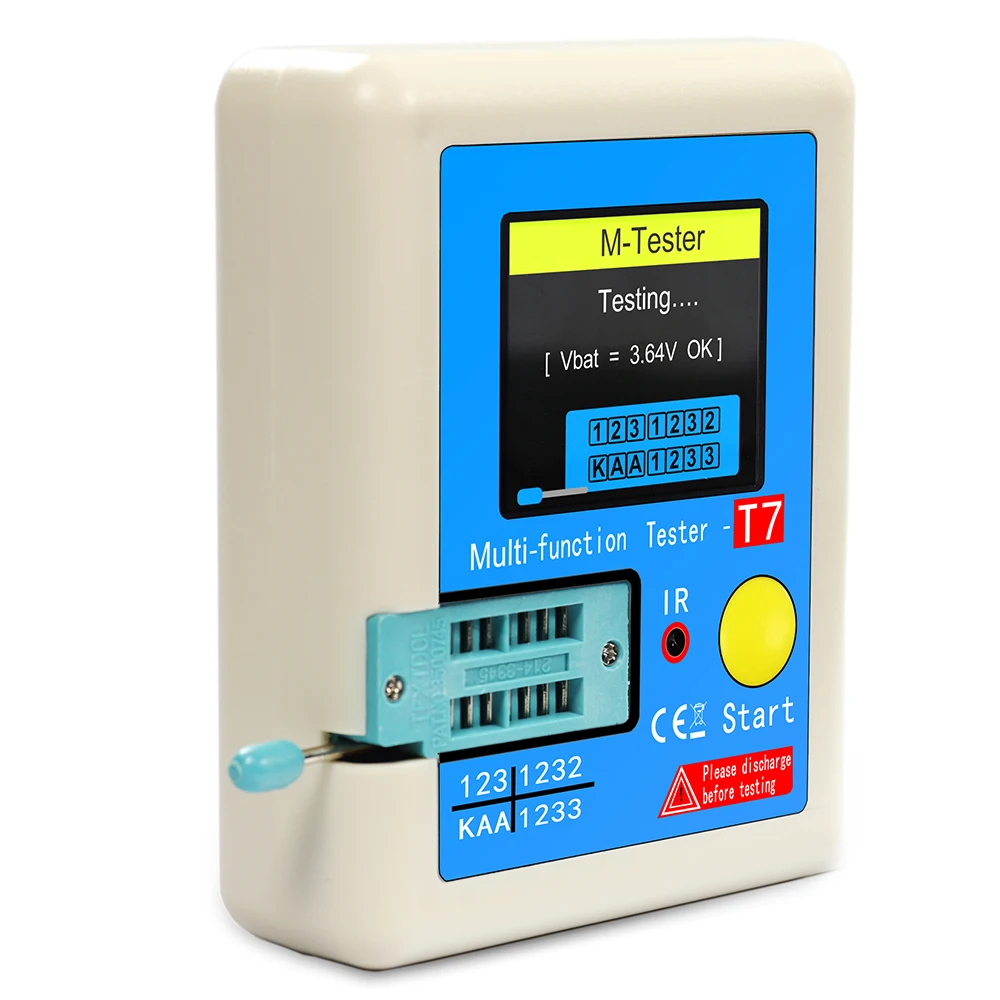 LCR-T7 New Transistor Tester TFT Diode Triode Capacitance Meter LCR ESR Meter NPN PNP MOSFET IR Multifunction Tester Multimeter 5
