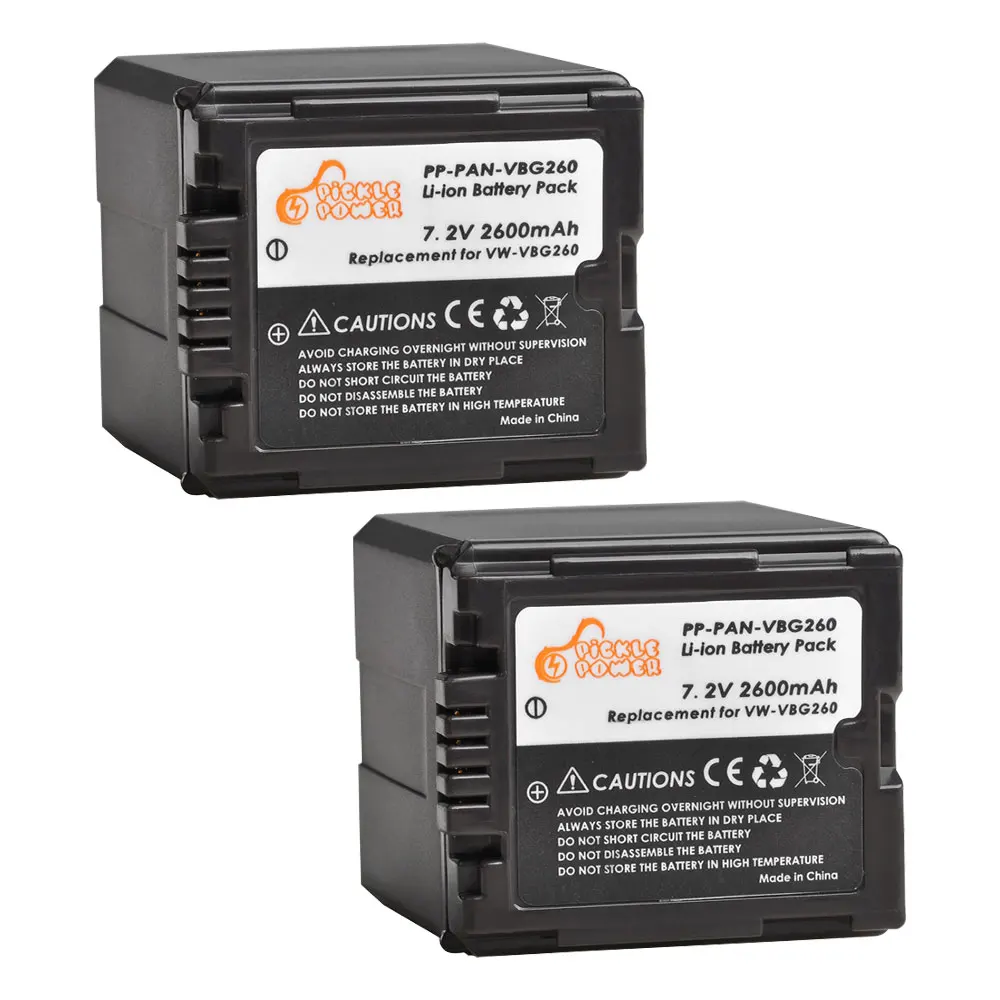 Batteria Di Potere 2600Mah Vw-Vbg260 Del Sottaceto Per Il Vw-Vbg130 Di Panasonic Vw-Vbg070 Sdr-H20 Sdr-H28 Sdr-H258 Hdc-Sd1