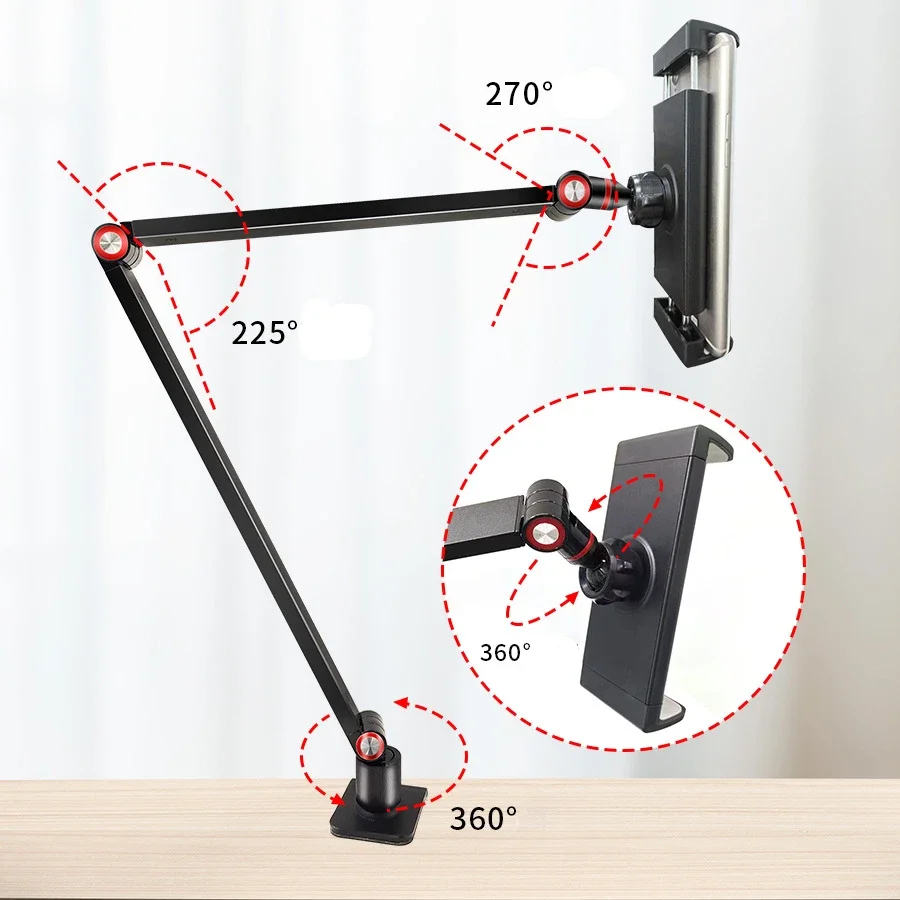 Suporte para Monitor Portátil Braço de Metal Mesa Bed Stand Clamp Vesa Mount para Jogos Tela Extensível 12 13 14 15.6 17.3 Polegada - Imagem 6