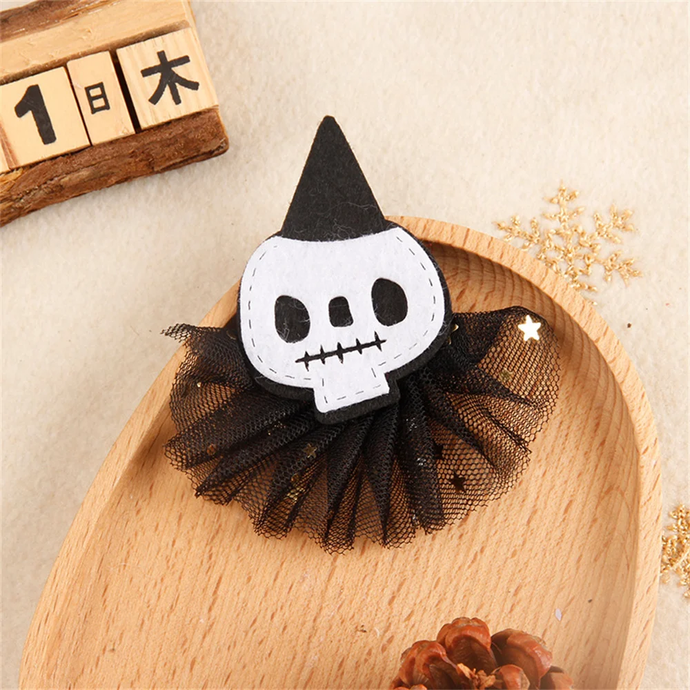 Goth Pumpkin Ghost Spider Skull Halloween Gifts Hairclip Women Men