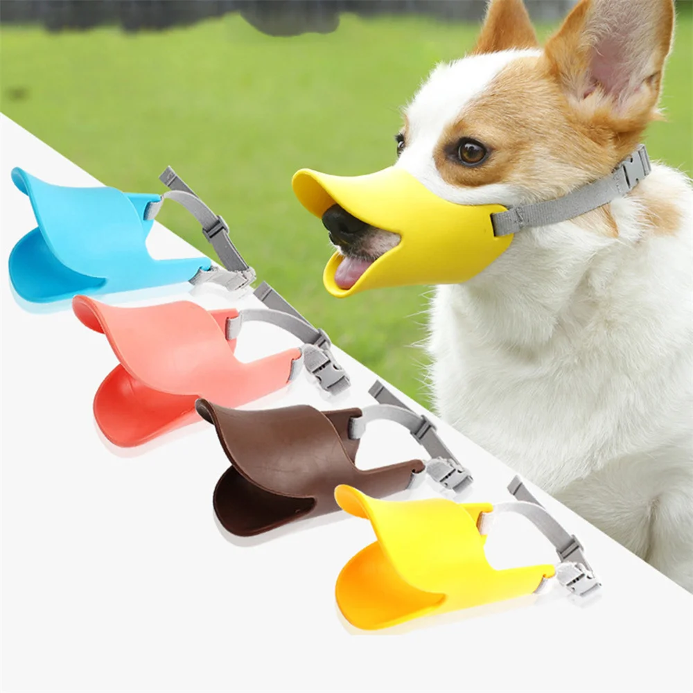 Dog Muzzle Silicone Cute Duckbill Shape Muzzles for Dog Small Medium Large Dogs Anti Bite Stop Barking Puppy Covers Pet Supplies dog muzzle