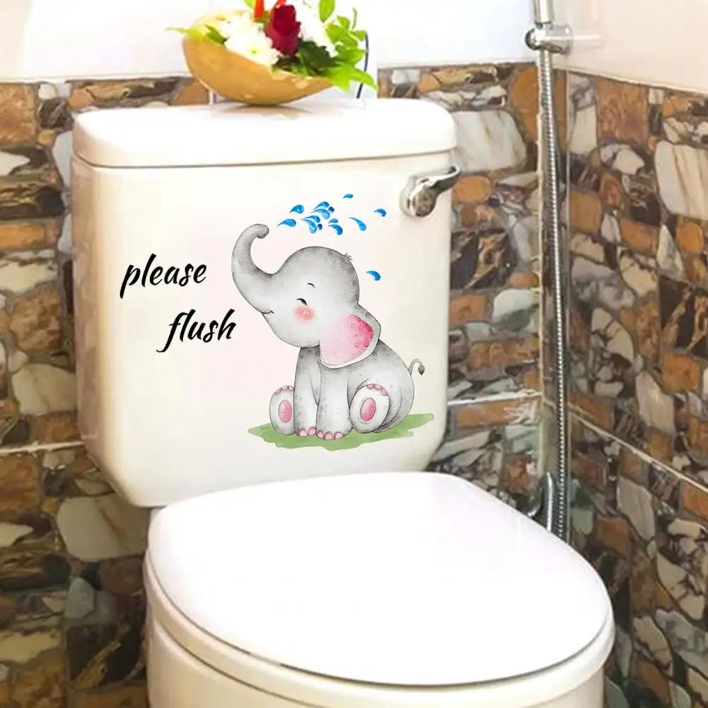 

Long Lasting Toilet Stickers Cartoon Elephant Sticker Cartoon Elephant Toilet Stickers Self-adhesive Bathroom Wall for Home