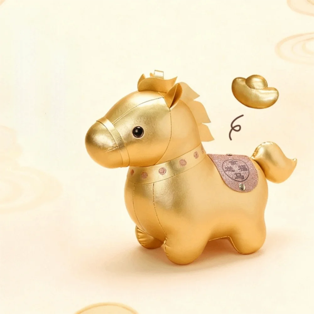 Festive Gift Material Horse Wealth Symbol Soft Filling Zodiac Horse Cute Decorative Fuma Keychain Chinese New Year