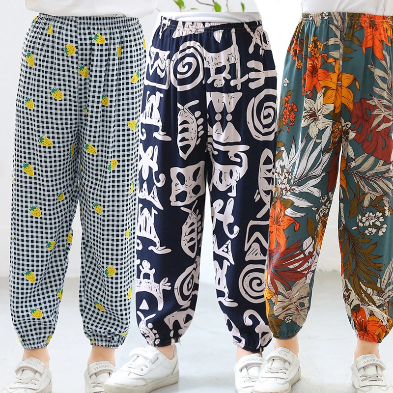 Kids Pajama Pants Baby Boy Girl Pants Pyjamas Kids Cropped Pants Nightgown Sleep Bottoms Children Pajamas Cartoon Trousers Sleepwear 2 4 6 8 10Yrs