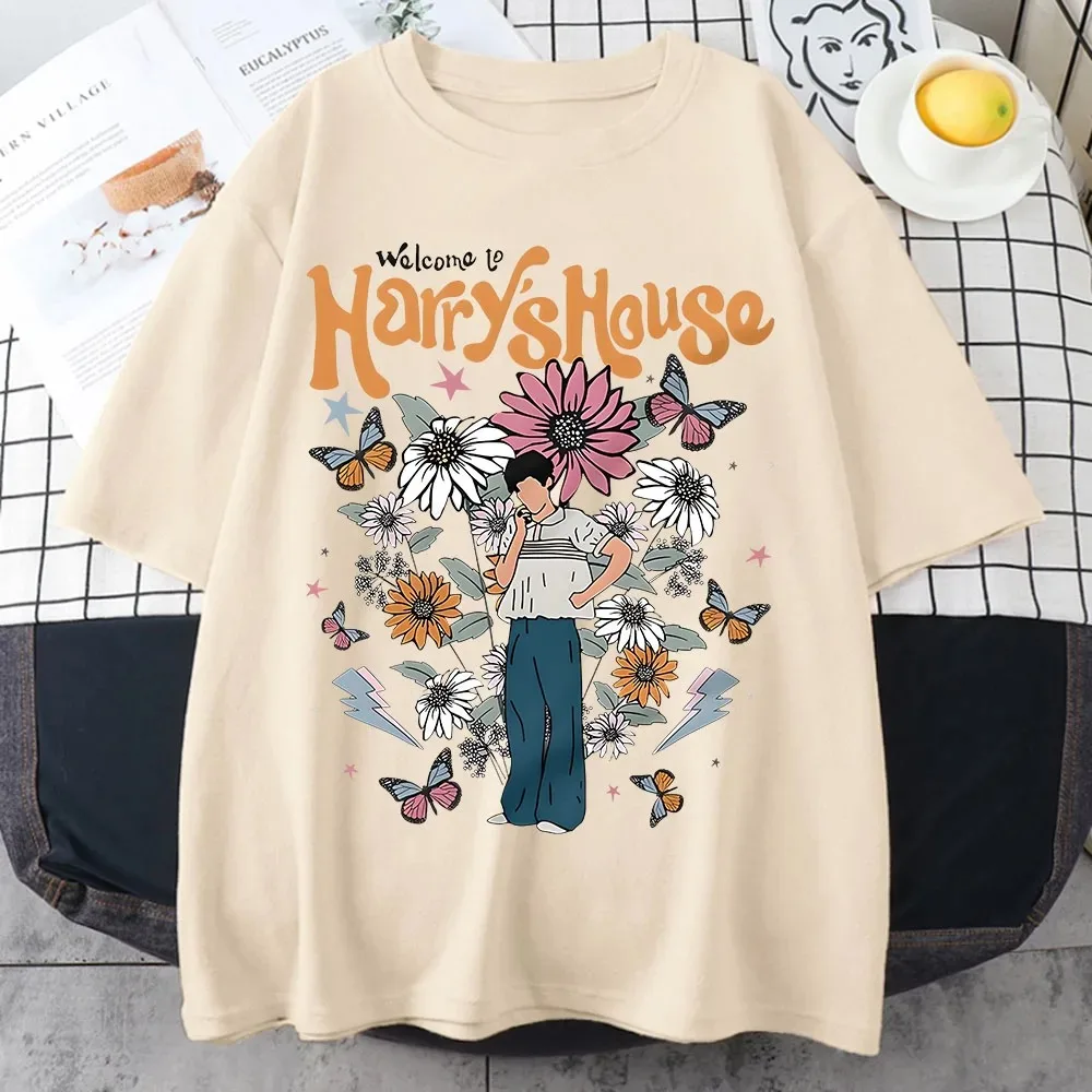 

Harrys House Women T-shirts 100% Cotton Summer Manga Graphic Short Sleeve Tee Soft Originality Slice of Life Individualization