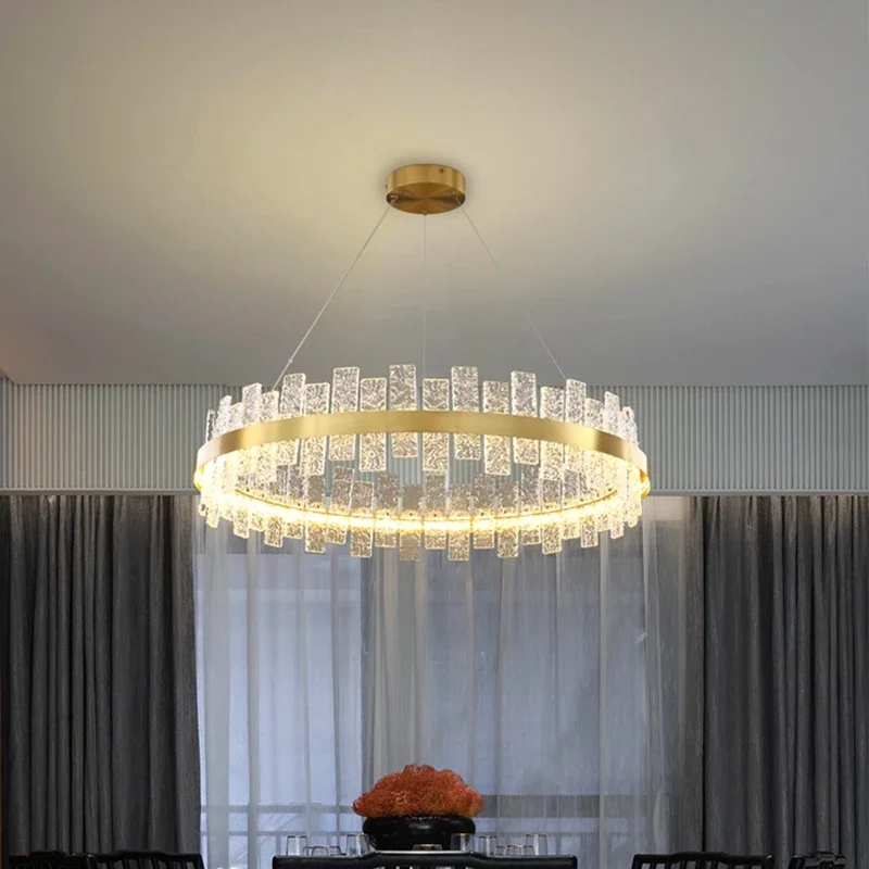 

Nordic Led Chandelier Crystal Lustre Ceiling Lamp Dining Room Pendant Light Home Decoraction Luxury Suspension Luminaire Fixture