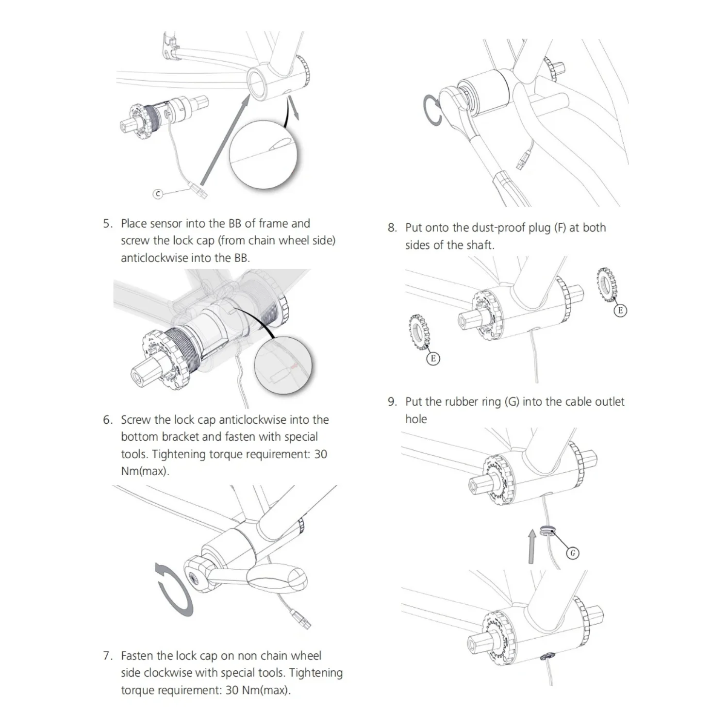 Bafang für Pedal-Assist-Sensor 68mm PAS SR PA121. 32S Assistenz-Mittelsäulensensor E-Bike-Booster Trittfrequenzsensor – Detail 6