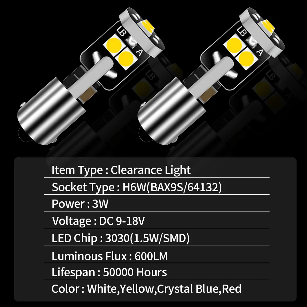 Bmw Fbmw Led Parking Light Bulbs H6w Bax9s 64132 For 1-series F20 F21,  2-series F22 F87, X5 E53