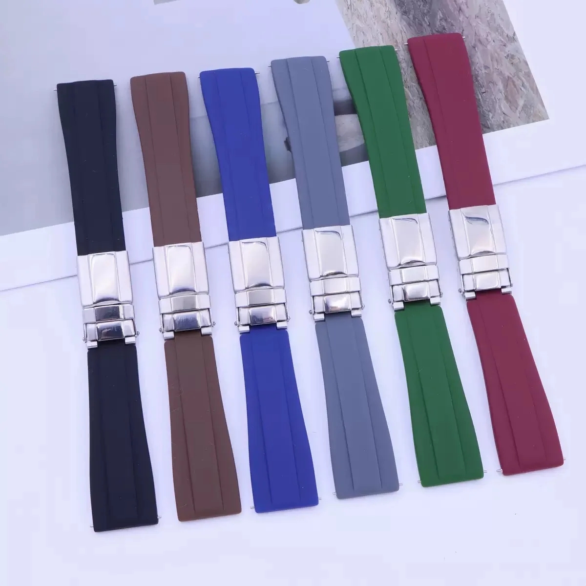 Universal 20mm Silicone Rubber Watch Strap - Versatile Wristband
