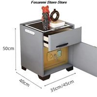 Тумбочка, умный сейф, дизайн «все в одном» с беспроводной зарядкой, многофункциональный ящик для хранения для спальни, домашнего использования, минималистичный стиль — изображение 6