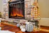 Alpine LED Electric Fireplace Stove with Faux Wood and Stone Mantel - Remote - 3D Log and Fire 11.6"D X 44.9"W X 40.2"H 6