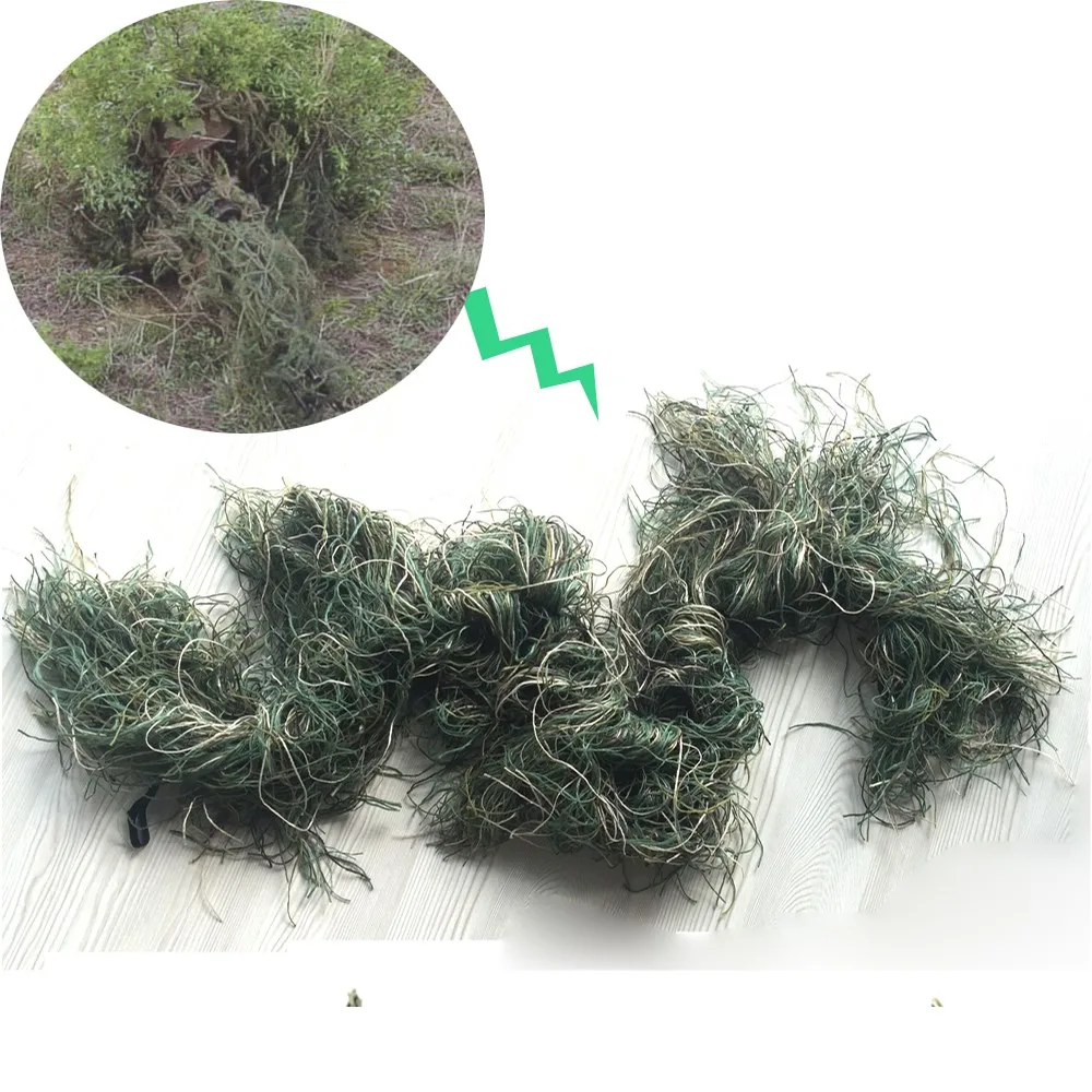 Camouflage Airsoft Hunting Blind Ropes CS Gun Wraps Jungle/Desert/Snow Ghillie Rifle Cover Wrap Synthetic w/Elastic Strap