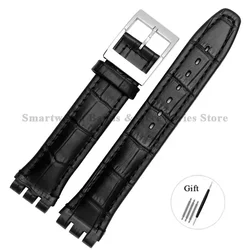 Premium Genuine Leather Waterproof Sport Wristband with Metal Clasp - 19mm (Black)