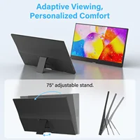 Amoudo 15.6 Inch Portable Monitor 1920x1080P  Extend Display IPS LCD Panel Penhole Stand VESA USBC Mini HDMI Mobile Display 5