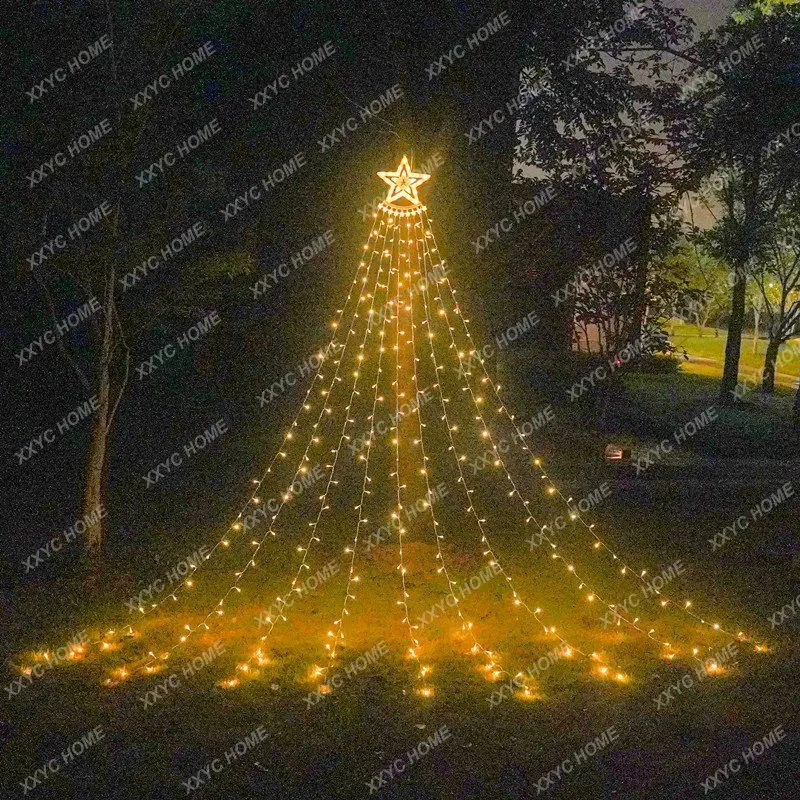 

Led Solar String Lights Hanging Tree Lights Colorful Lights Decoration Outdoor Five-Pointed Star Waterfall Waterfall Light