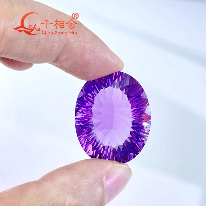 

41.67ct oval shape millennium cutting beautiful Natural Amethyst gemstone loose stone for jewelry making with GRC certificated