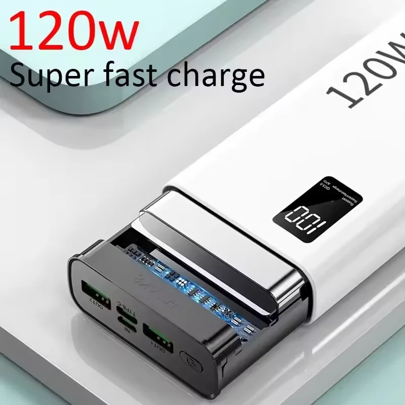 120W Power Bank 50000mAh High Capacity Fast Charging Powerbank Portable Battery Charger For Xiaomi  iPhone Samsung Hot Sale 4