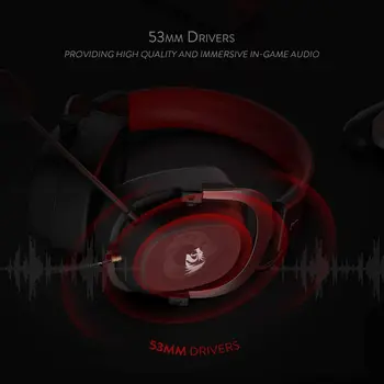 Redragon H510 Zeus Wired Gaming Headset - 7.1 Surround Sound - Memory Foam Ear Pads - 53MM Drivers Detachable Microphone 4