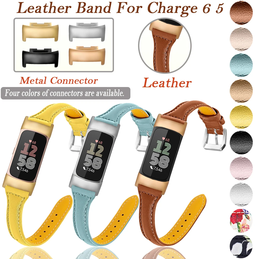 Leather Strap Fashion Casual Wristband with Metal Connector and Classic Buckle