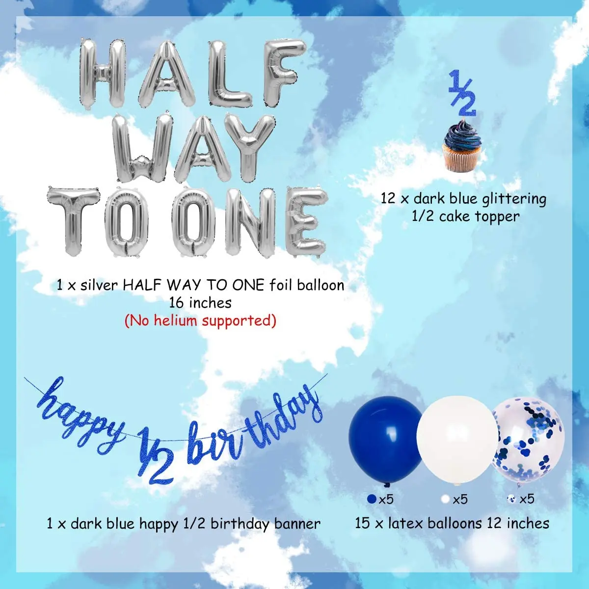 Half Birthday Boy 24 Happy Half Birthday Banner - Boy Birthday Party Ideas  Half Birthday Decorations, image size:1200x1200