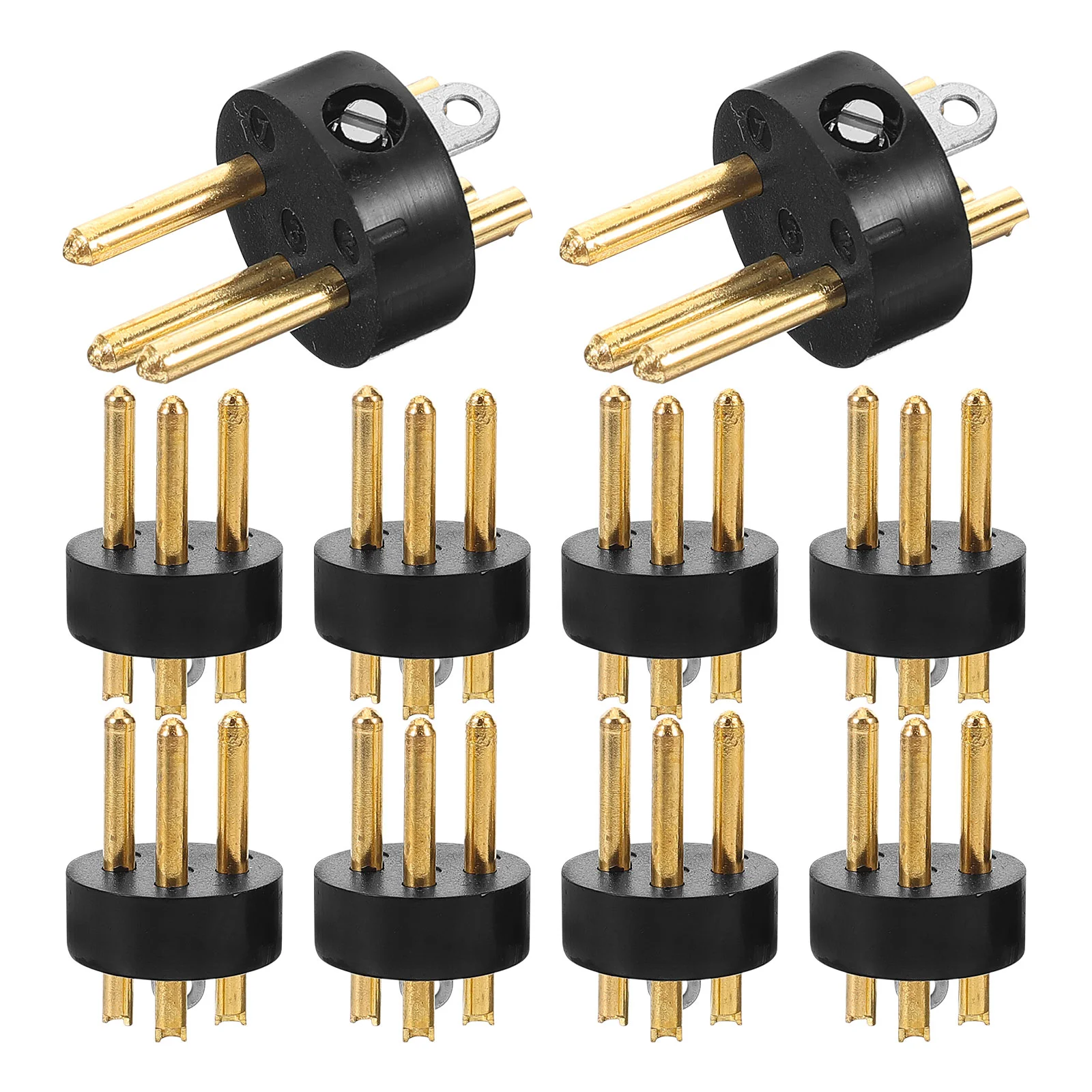 

10 Pcs Capacitance Accessories XLR Head Needle Plug Abs Metal Three-core Connector