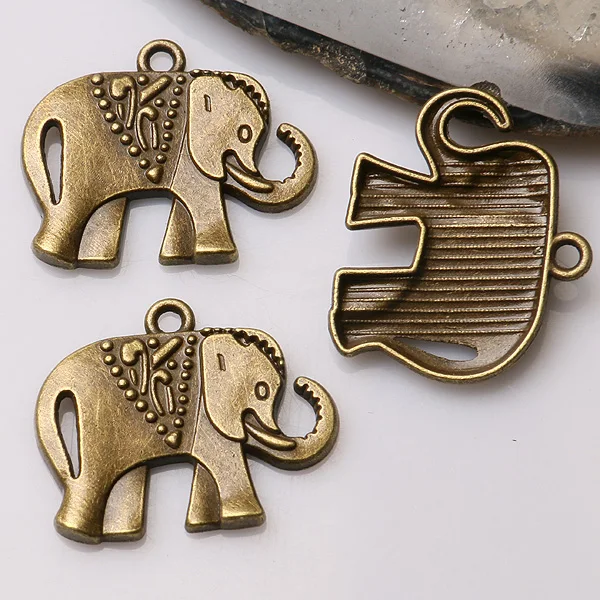 

10pcs 21*25mm Antiqued Bronze Color Cute Elephant Design Charms EF3356 Charms for Jewelry Making