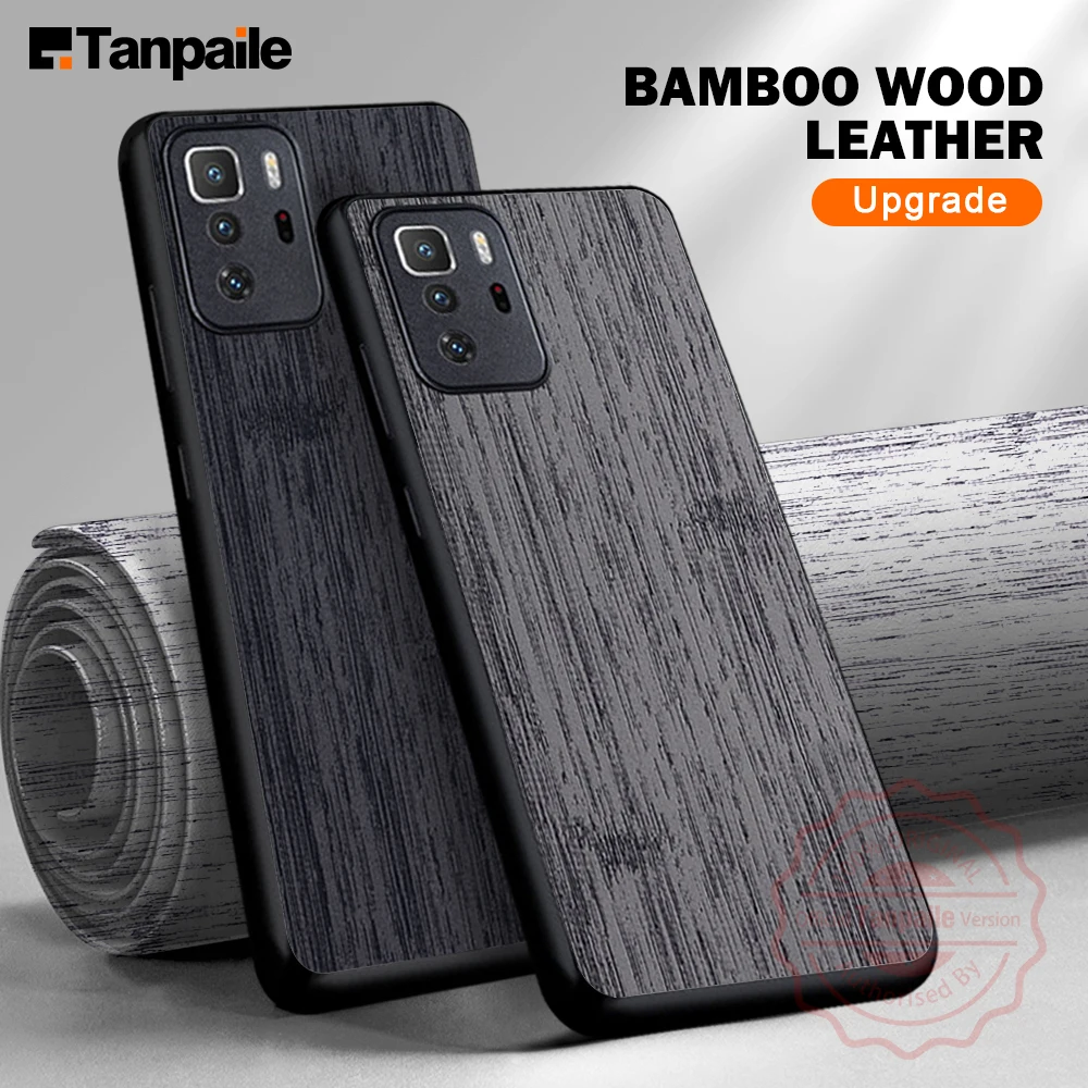 

Tanpaile Shockproof Bamboo Wood Leather Phone Case For Xiaomi Poco X3 NFC Pro X3 GT Luxury Back Cover Casing Shell【Cobbler】