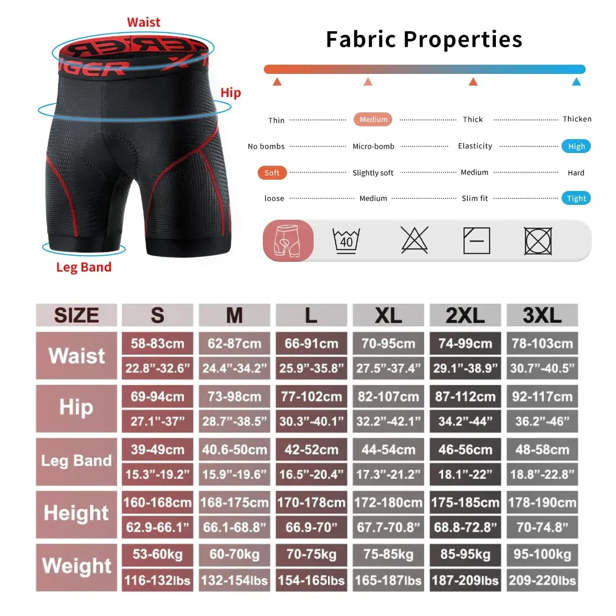 Cycling Underwear X-TIGER Cycling Shorts Breathable Mesh Gel Pad Shockproof MTB Bike Shorts