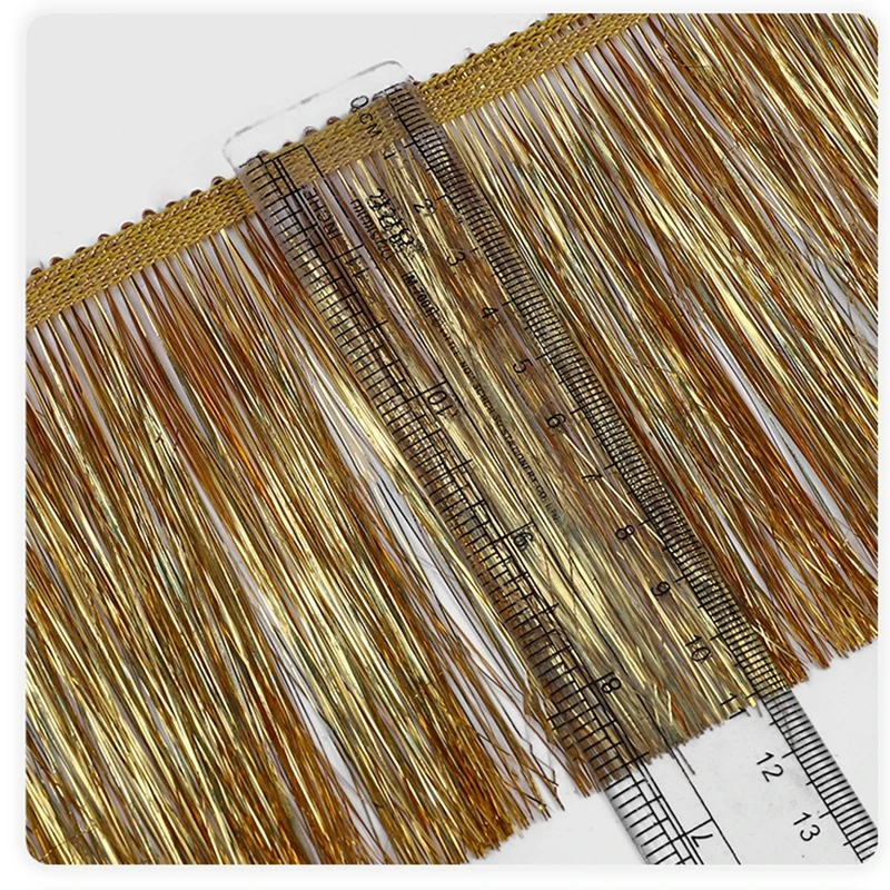 의류 봉제, 라틴 드레스, 무대 홈 인테리어, 레이스 트림 DIY 액세서리, 10cm, 10m 용 골드 술 프린지 트리밍